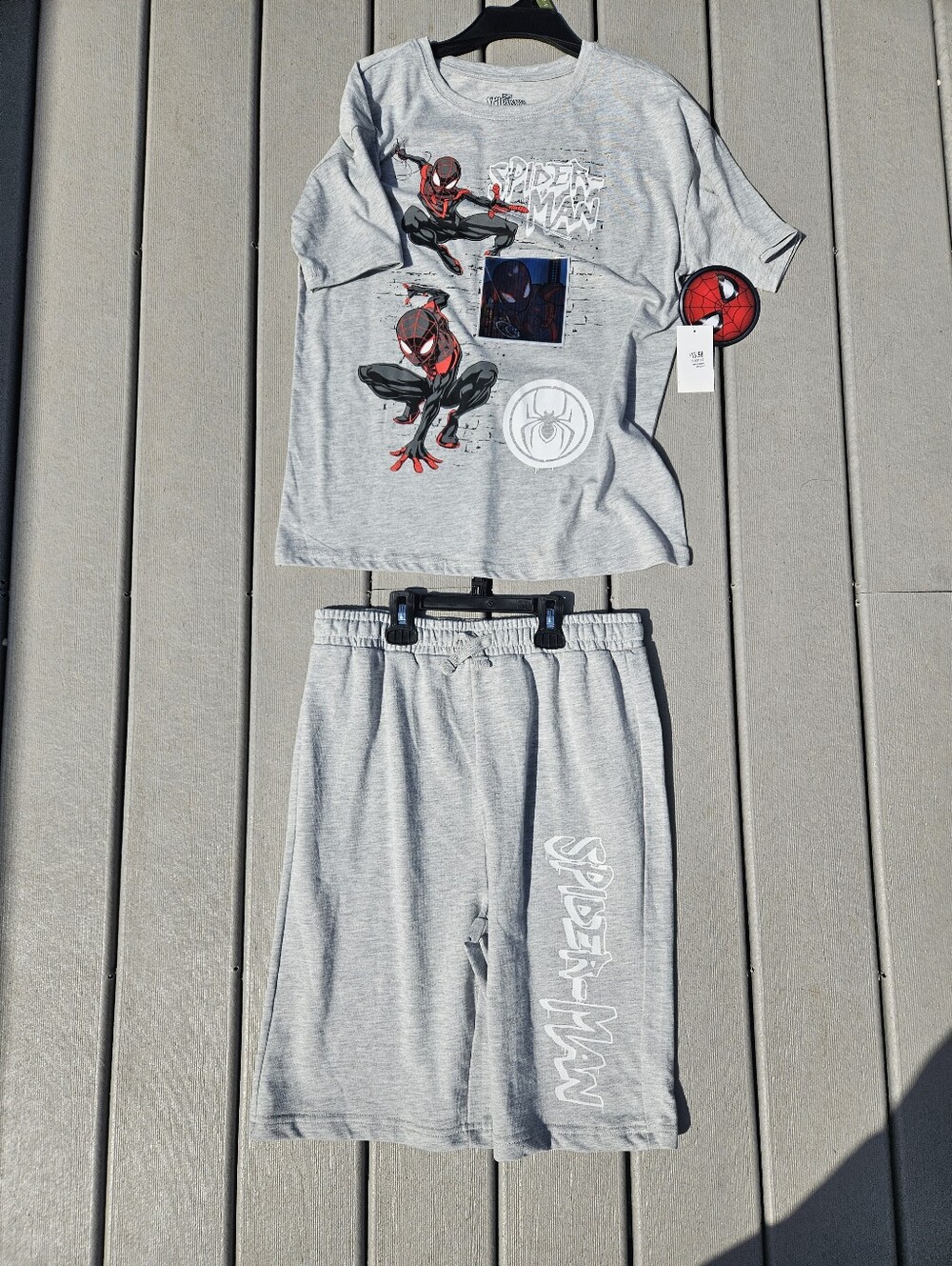 Marvel Boys Grey and Red Spider-Man Short Pajama Set
